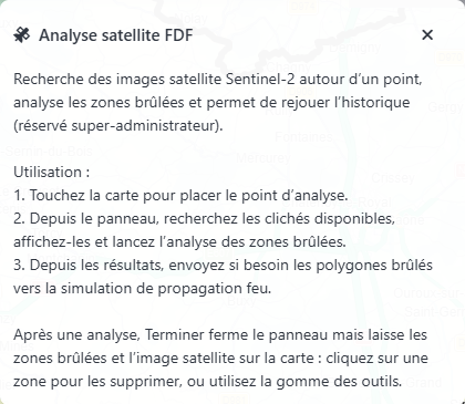 Aide de l’outil Analyse satellite FDF.